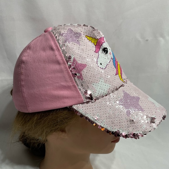 Youth flip sequin unicorn baseball cap hat excellent condition - Picture 5 of 10